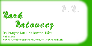 mark malovecz business card