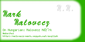 mark malovecz business card